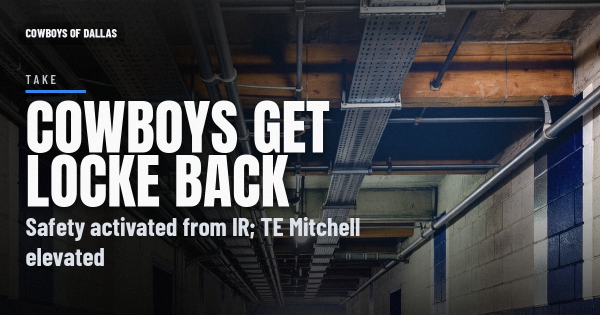 Cowboys Activate Safety P.J. Locke From IR, Elevate TE James Mitchell for Arizona