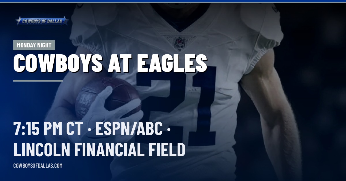 Cowboys at Eagles Preview: Dallas Favored on Monday Night Football in Philly (7:15 PM CT, ESPN/ABC)