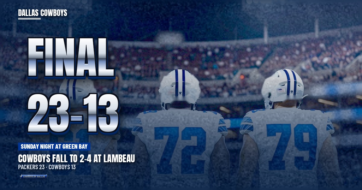 Dallas Cowboys final: DAL 13, GB 23
