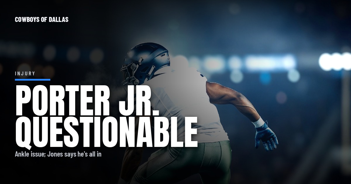 Joey Porter Jr. Is Questionable — and Dallas Says It Is Not About His Contract